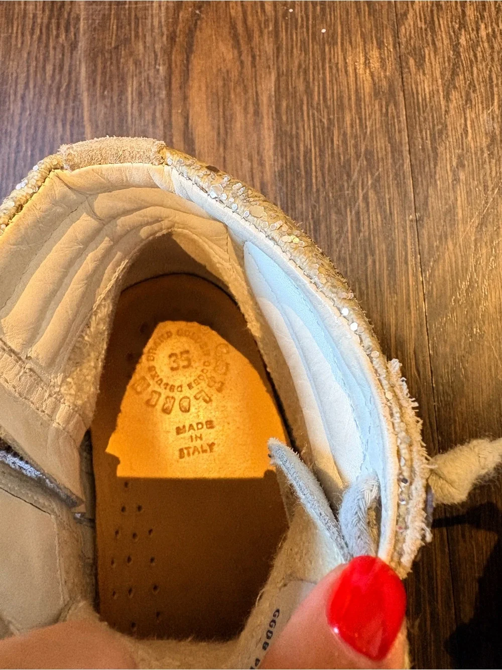 Golden Goose Francy Glitter High Top Sneakers — Size 35 EU